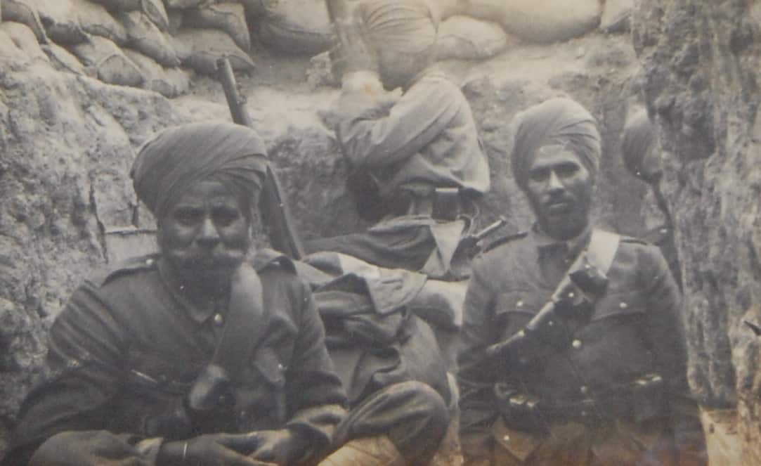 14th Sikh battalion troops in the trenches on Gallipoli in August 1915