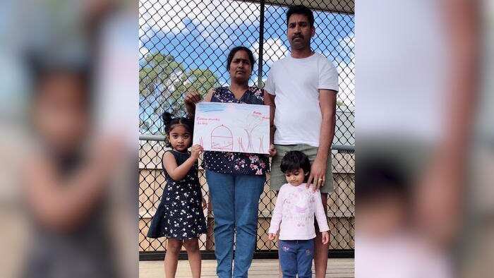 The family in their residence within the immigration detention centre.