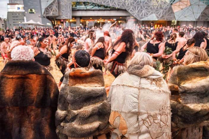 Tanderrum Ceremony 2016. Melbourne Festival Federation Square.
