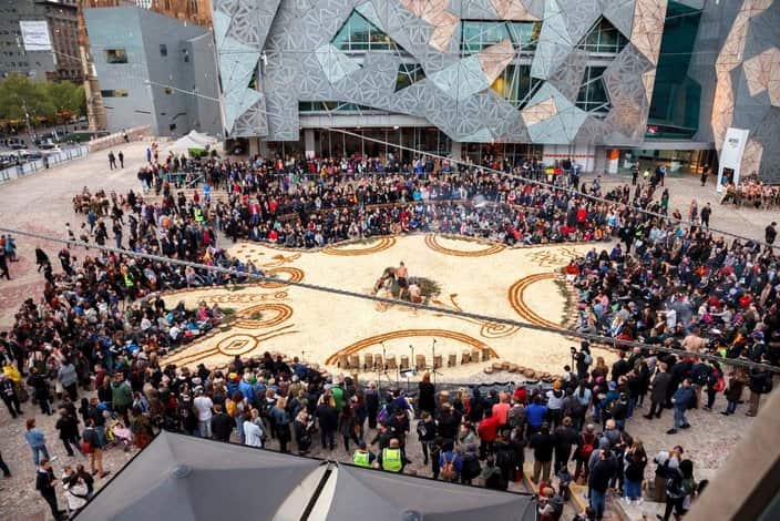 The Tanderrum ceremonial ground Melbourne Festival 2016.