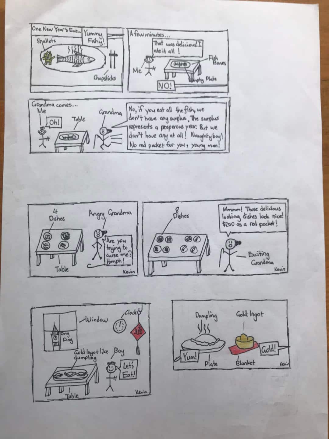 Kevin用漫画表达了对中国饮食文化中上菜数量的理解