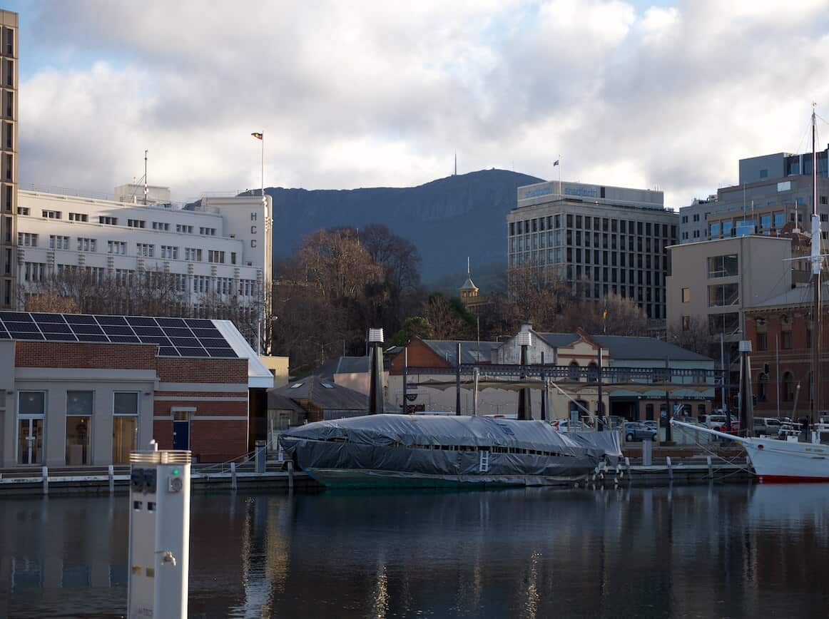 The city of Hobart lies in the foothills of kunanyi/Mount Wellington