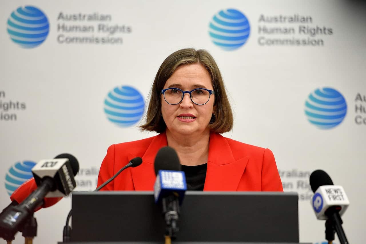 Sex Discrimination Commissioner Kate Jenkins at the launch of the report