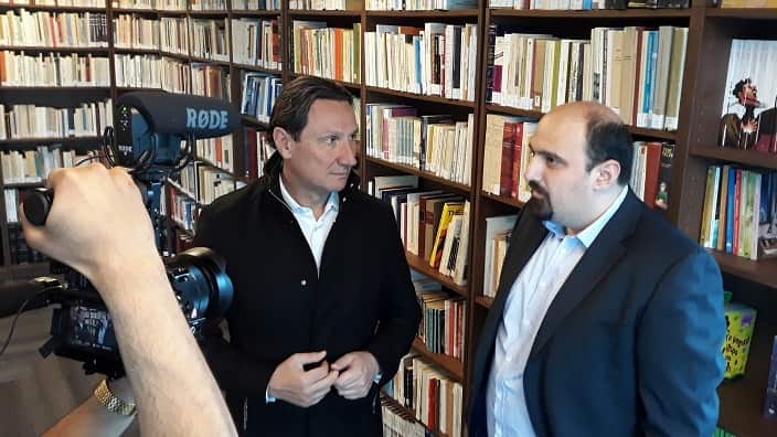 Greece's General Secretary of the Department of Finance, Christos Triantopoulos with Greek Community of Melbourne, Bill Papastergiadis. 