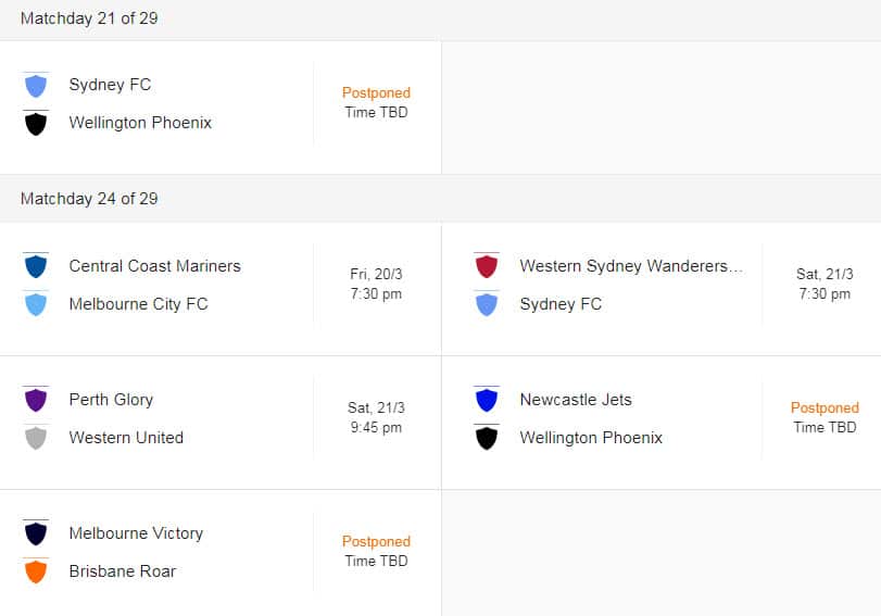 A-League round 21