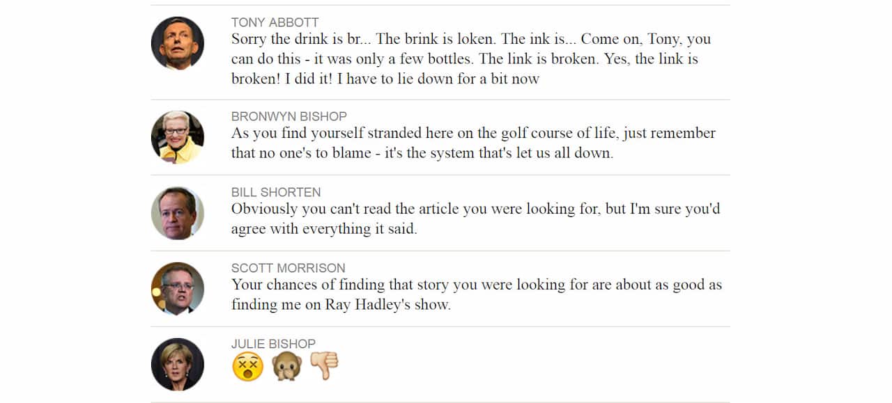 Snapshot of The Australian website 