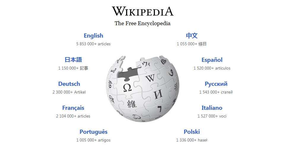 Wikipedia homepage