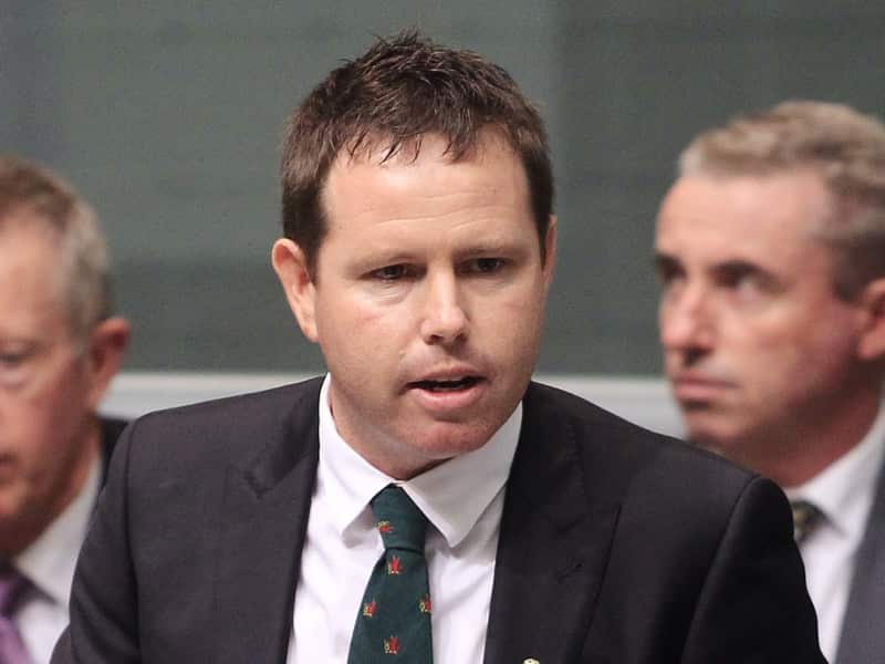 Nationals MP Andrew Broad gives his maiden speech at Parliament House in Canberra, Wednesday, Dec. 4, 2013. (AAP Image/Daniel Munoz) NO ARCHIVING
