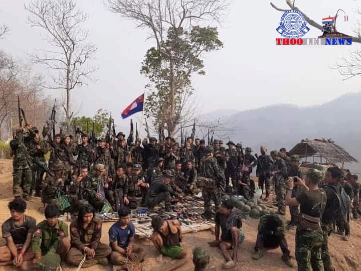 KNLA, armed wing of the Karen National Union sized Myanmar military infantry frontline station near Thai-Myanmar border on March 27, 2021.