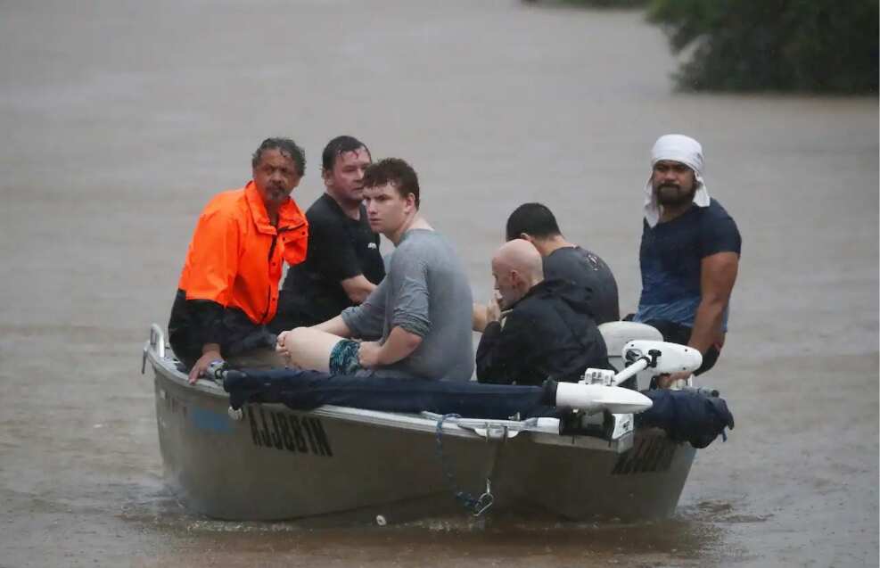 Cheias em NSW, na vila de Lismore, hoje 28 de fevereiro 2022