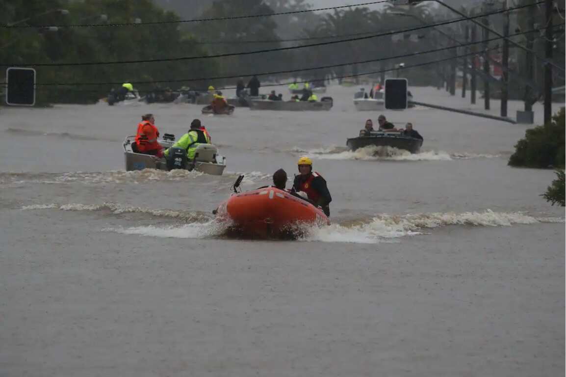 Flooding occurs in the town of Lismore, northeastern New South Wales, Monday, 28 February, 2022.