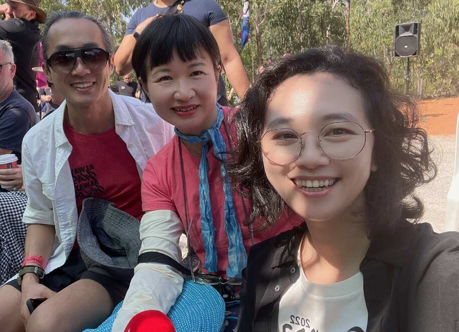 David Hua, SBS Audio and Language Content (ALC) (Left), Lucy Chen and Zhong Yin 