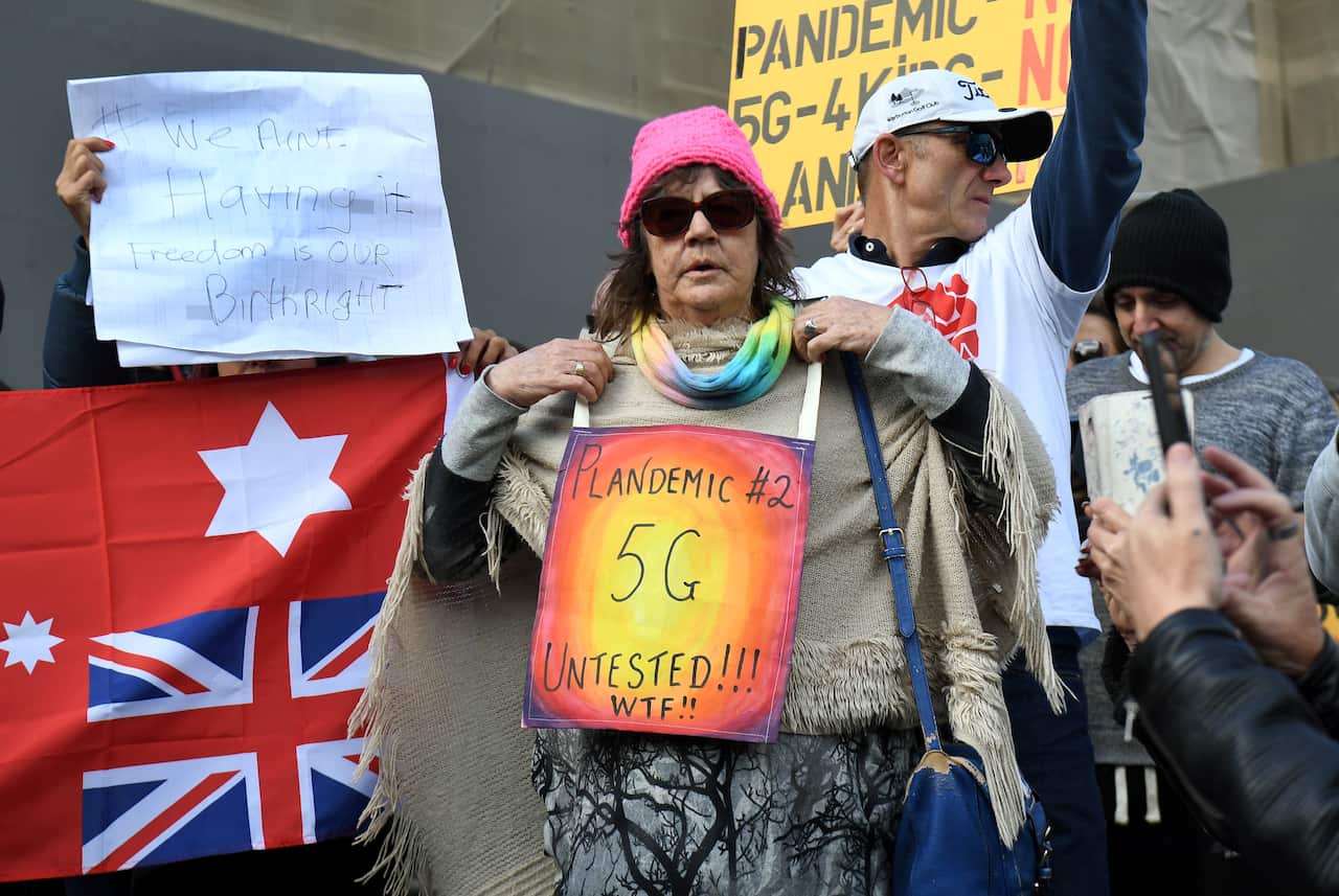 Mr Nelson described 5G protesters as "misguided" (AFP)