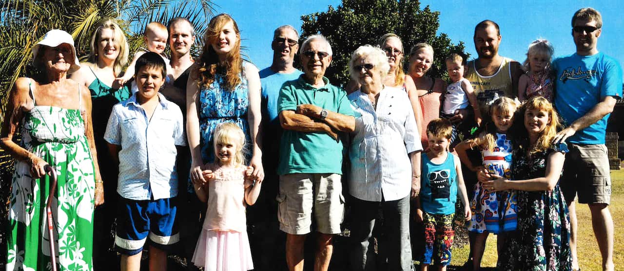  Mollie Manley, far left, and her family in Australia.