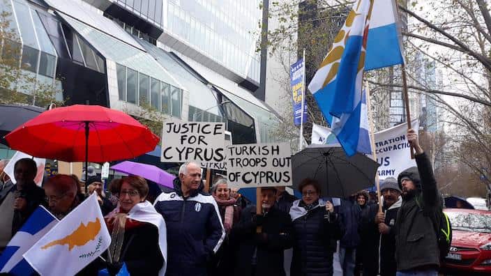 At the Peaceful Rally of Melbourne's Greeks on the occasion of the 45th Anniversary of the Turkish invasion of Cyprus. 