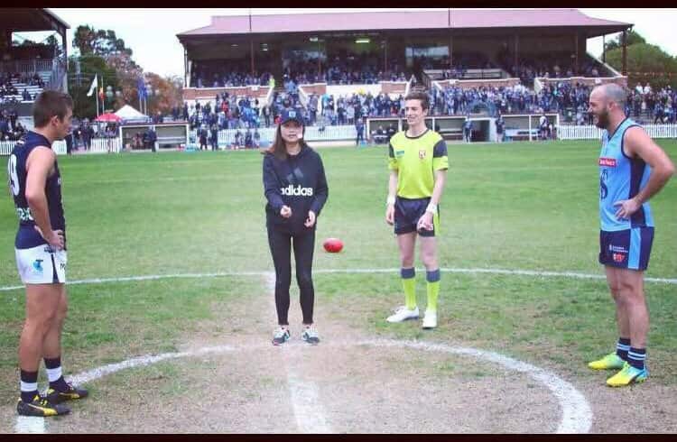 Claire Zhang won the toss for Sturt Football Club