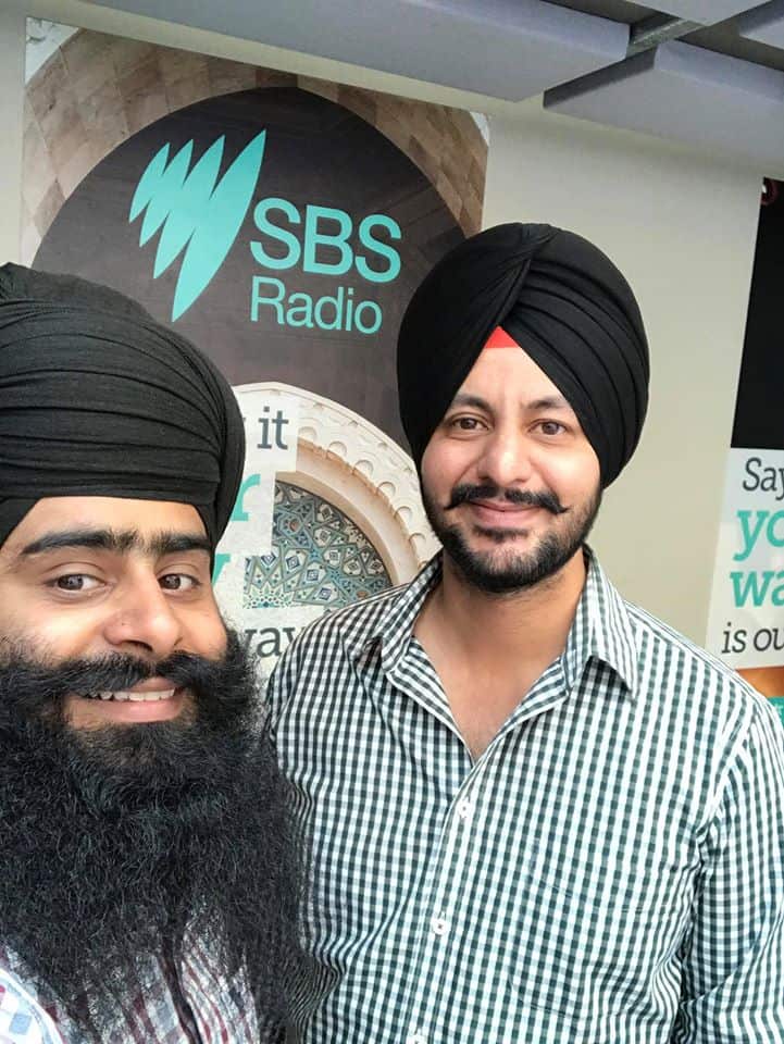 Harnav Bir Singh with SBS Punjabi host Preetinder Singh Grewal