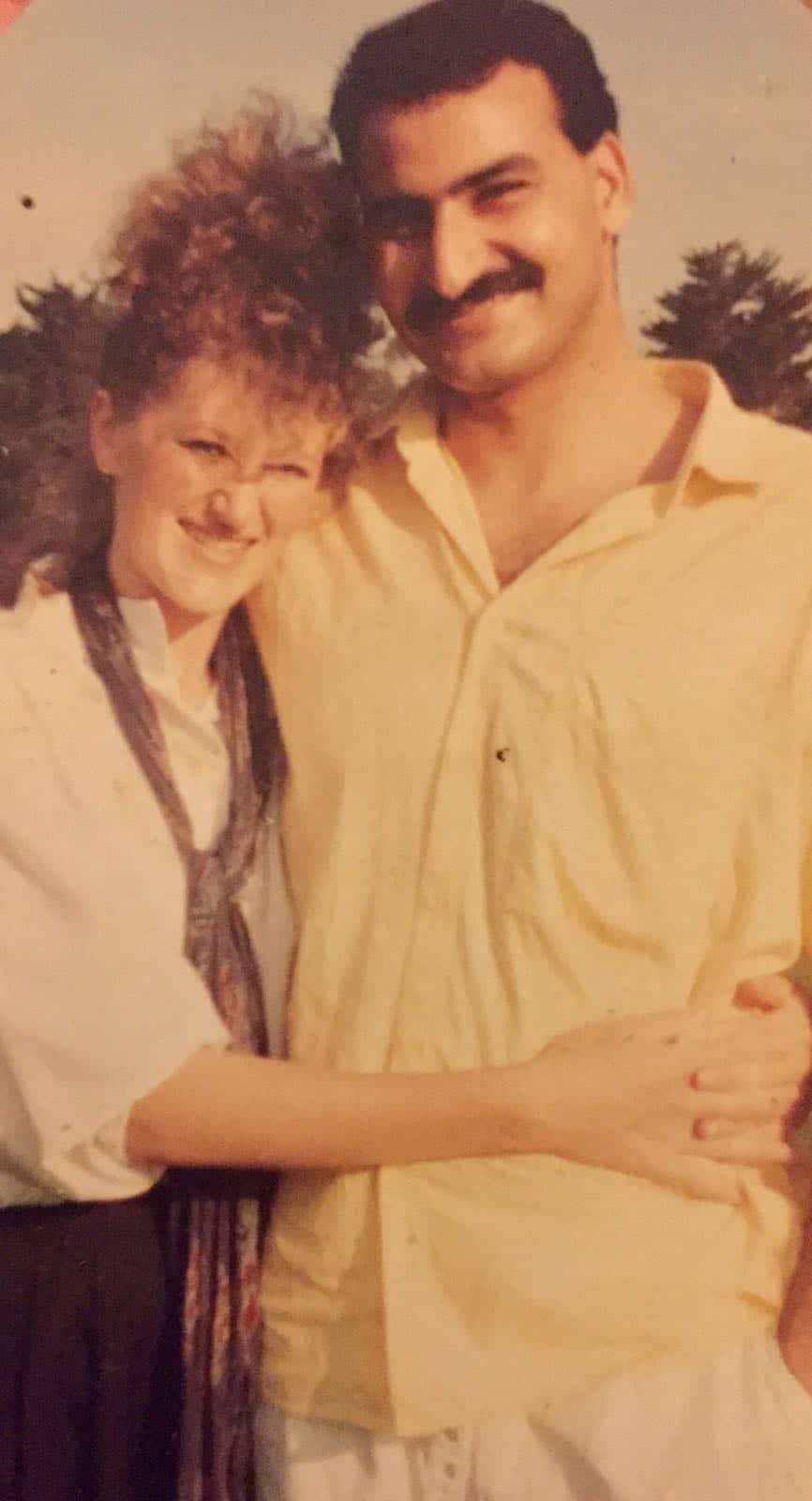 Hazem Hamouda with his wife Evelyn in 1988. 