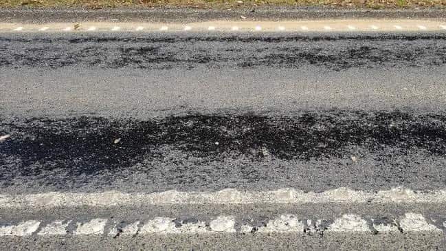 The Oxley Highway near Wauchope has started to melt as the oppressive heat continues.