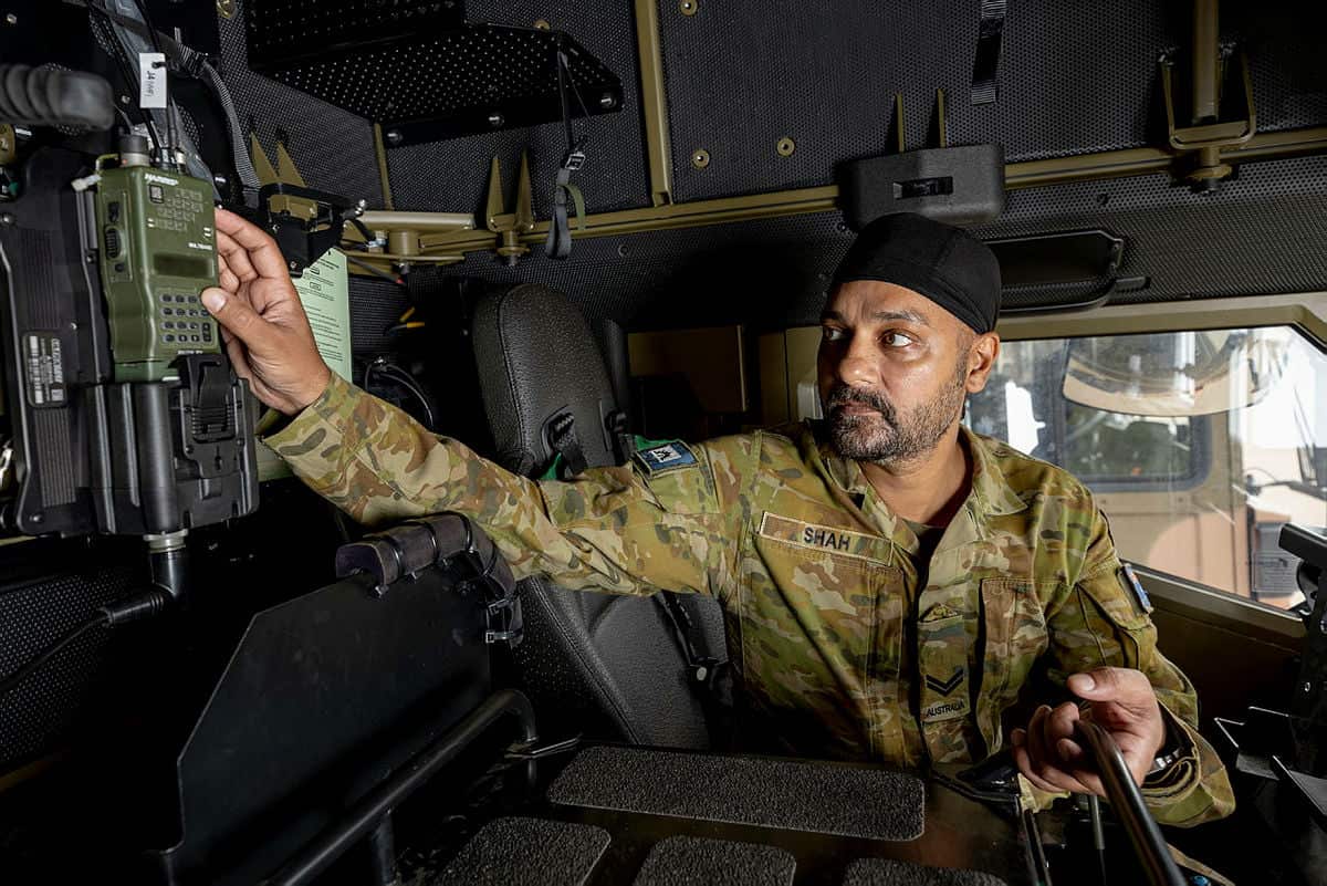 Corporal Shah worked on a project to improve digital communications in Land 121 vehicle fleet.