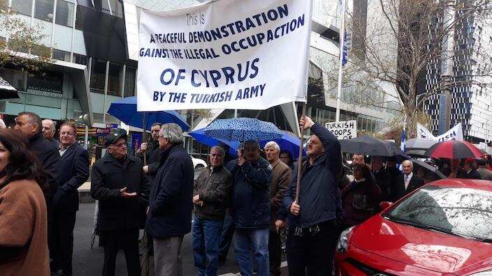At the Peaceful Rally of Melbourne's Greeks on the occasion of the 45th Anniversary of the Turkish invasion of Cyprus. 