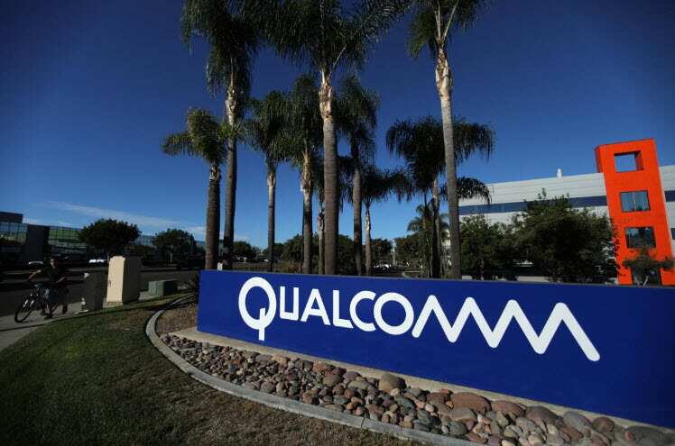 A sign on the Qualcomm campus is seen in San Diego, California, U.S. November 6, 2017.