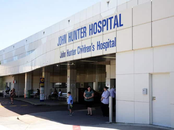 The child was flown to John Hunter Hospital.