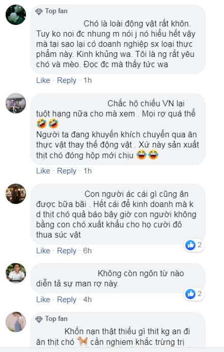 Một số bình luận trên mạng xã hội Facebook.