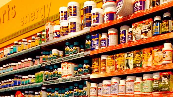 Herbal supplement on the shelves 