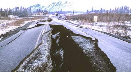 Damage from the 1964 Alaskan Earthquake. Credit: USGS