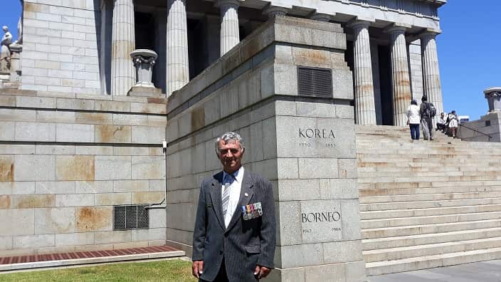 Vietnam War veteran, Yorgis Triantafyllou travelled 3 hours from his town in Victoria's Gippsland to take part at "OHI" Day commemorative events. 
