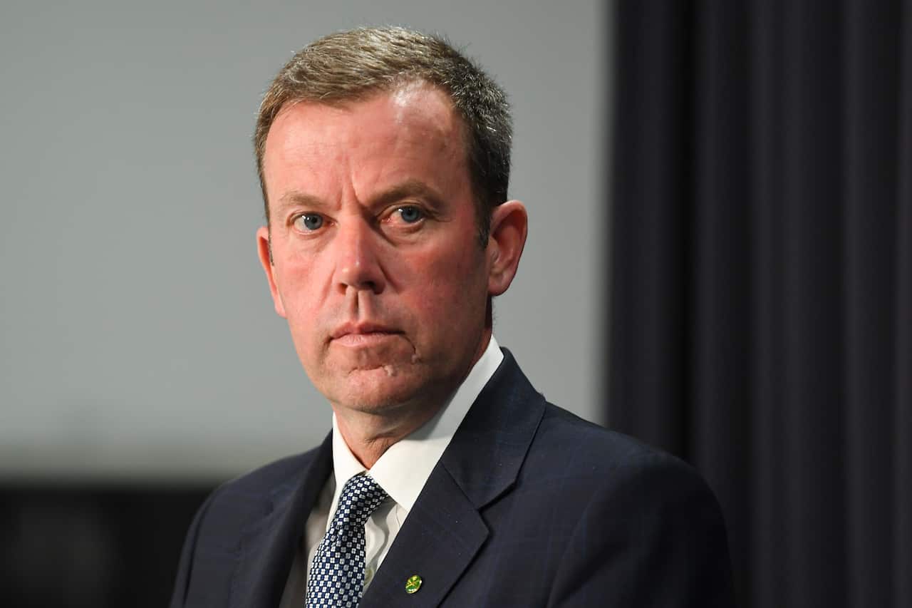 Australian Education Minister Dan Tehan speaks to the media during a press conference at Parliament House in Canberra, Wednesday, December 9, 2020. (AAP Image/Lukas Coch) NO ARCHIVING