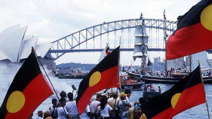 Aboriginal protests on Sydney Harbour on Australia Day celebrations, 1988