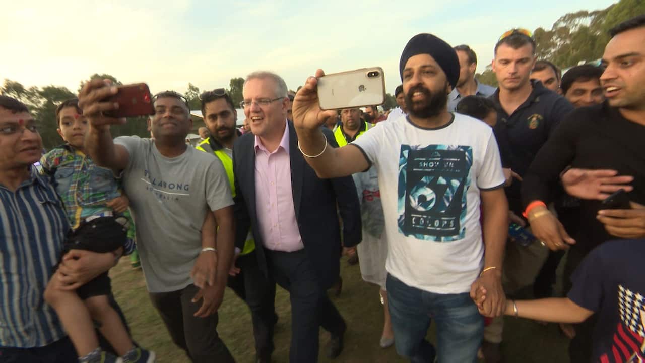 Scott Morrison swapped by selfies at Diwali celebrations in Sydney.
