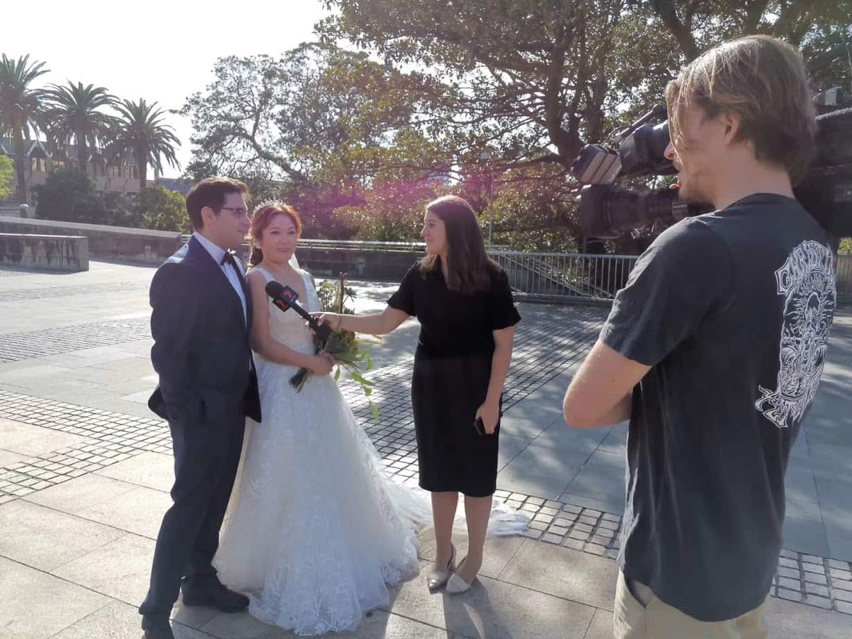 Taking wedding photos