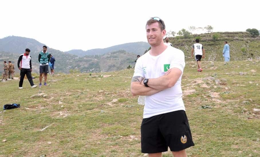 Taking a break after a training session in Abbottabad, Pakistan.