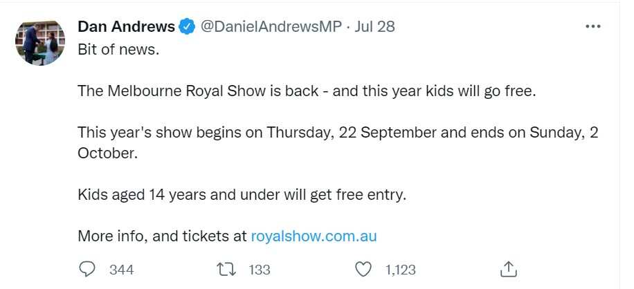 Daniel Andrews Twitter