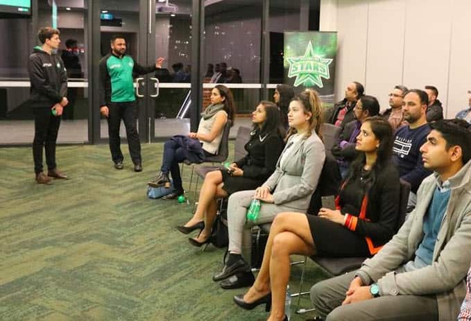 Cricket Victoria's Multicultural Participation  officer Hussain Hanif addressing players of various communities 
