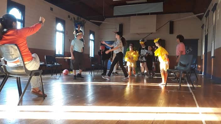 From the rehearsals of Ancient Greek playwright Aristophanes's "The Birds" comedy