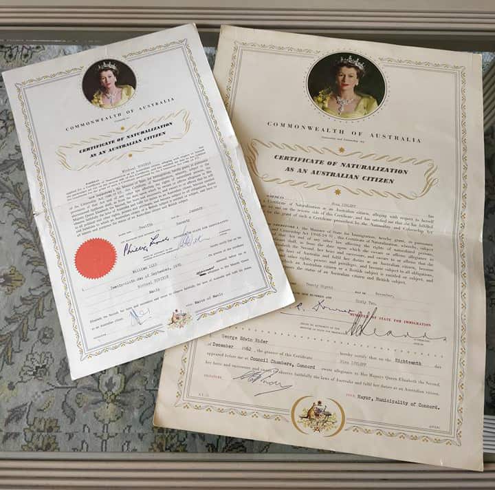 Citizenship certificates 60-70s