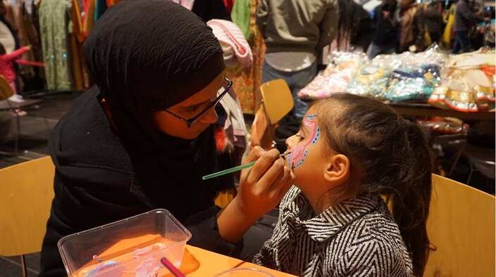 Face painting at Chand Raat Eid Festival