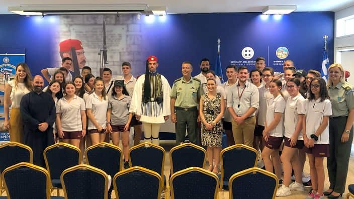 With the Hellenic Presidential Guard in Athens. 