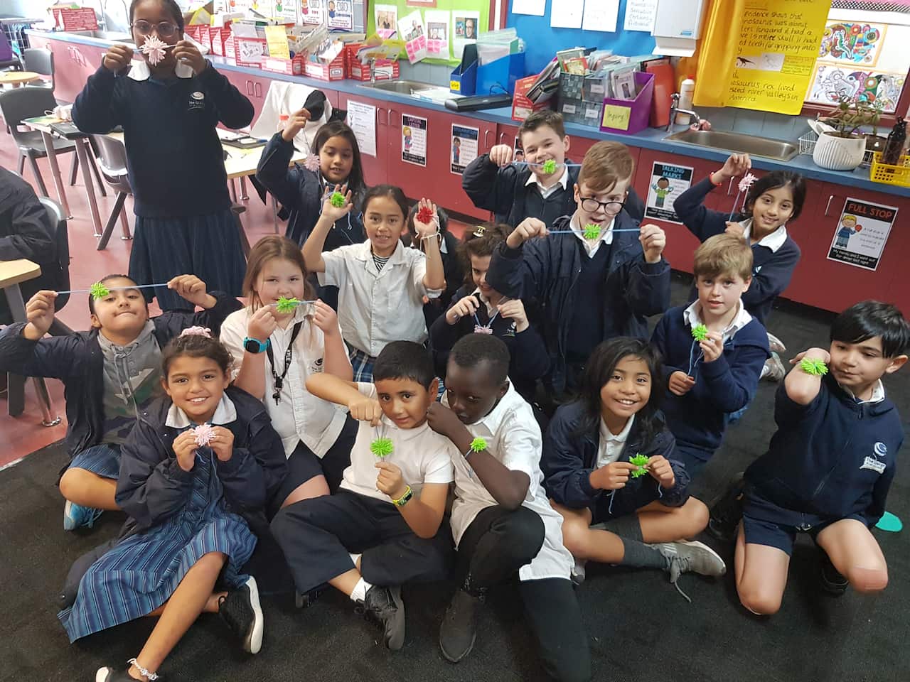 Students celebrating Indian festival Rakhi