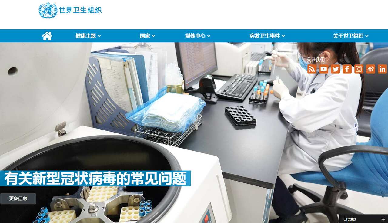 WHO Chinese Webpage