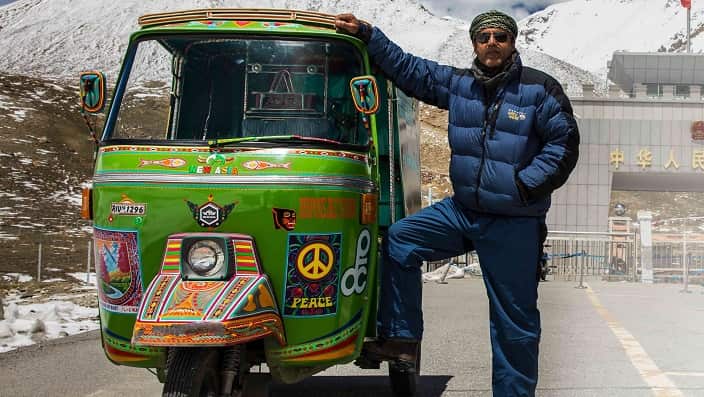 Documentary Film-maker Wajahat Malik with Rickshaw.