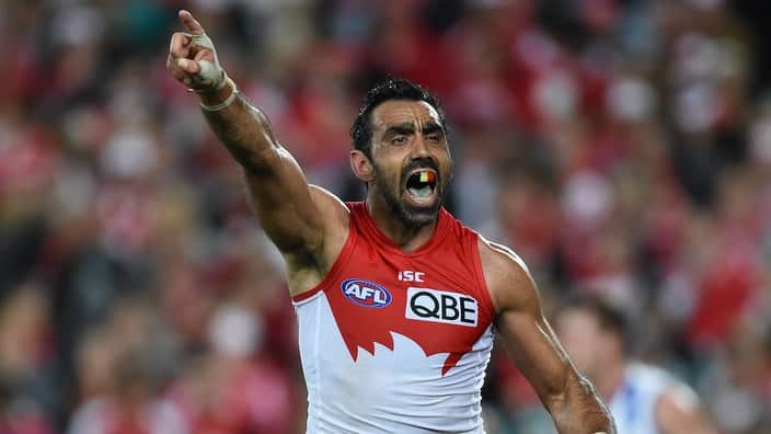 Adam Goodes of the Swans in 2015 