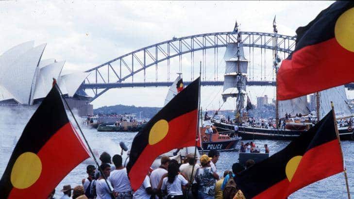 Aboriginal protests on Sydney Harbour on Australia Day celebrations
