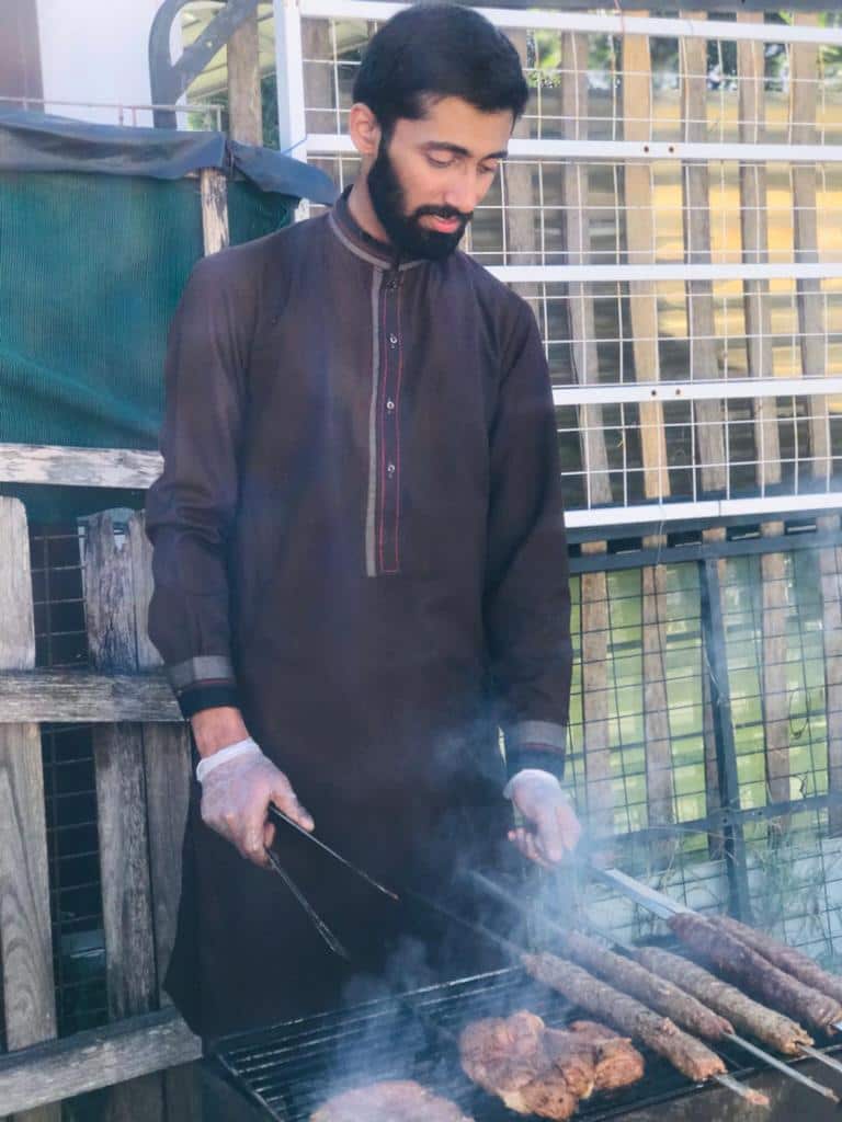 Hamza Rana doing the barbecue.