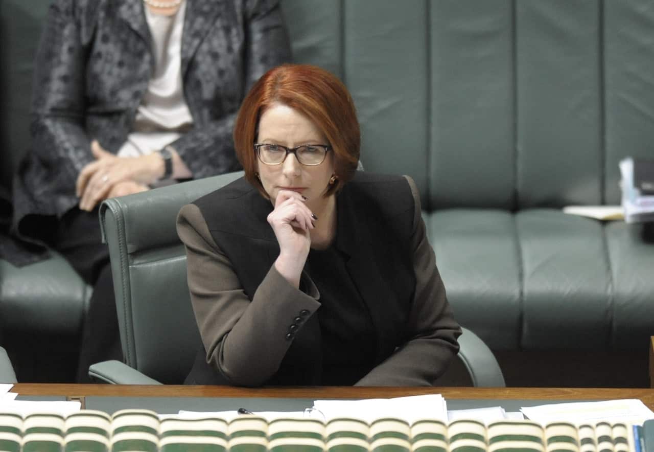 Julia Gillard in Parliament House in 2013.