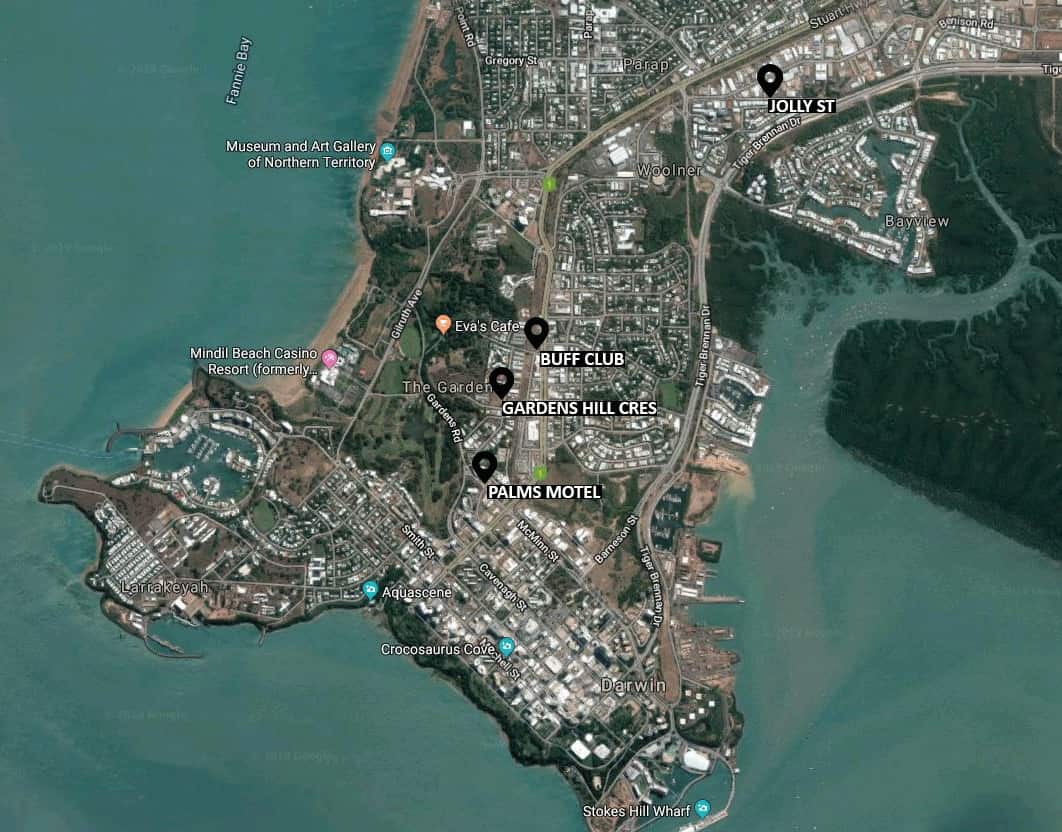 Locations of the shootings.